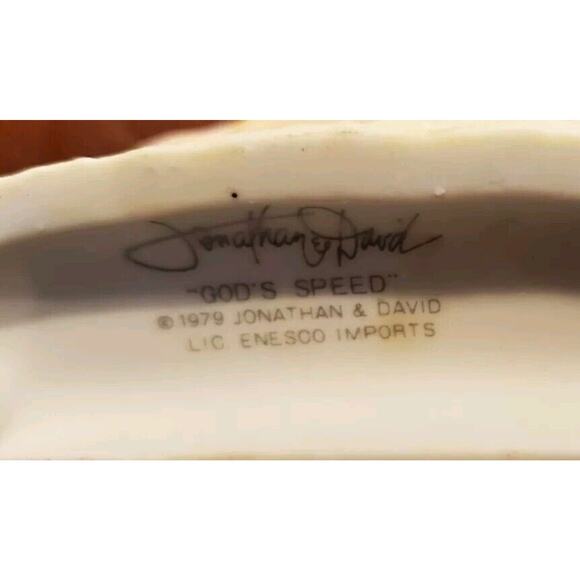 Vtg 1979 Jonathan & David Enesco Precious Moments Boy Running Dog Figurine - Picture 7 of 13